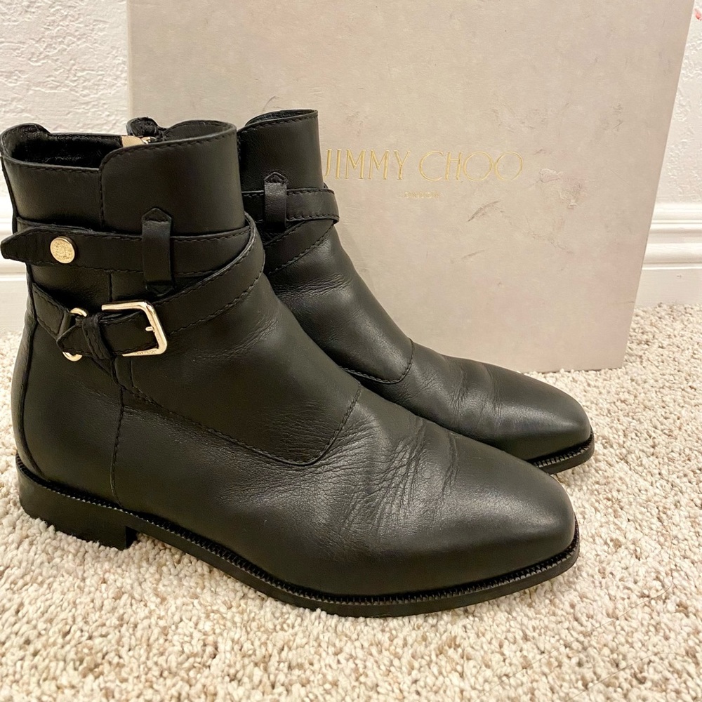 Jimmy Choo Black Ankle Boots Sz 36.5